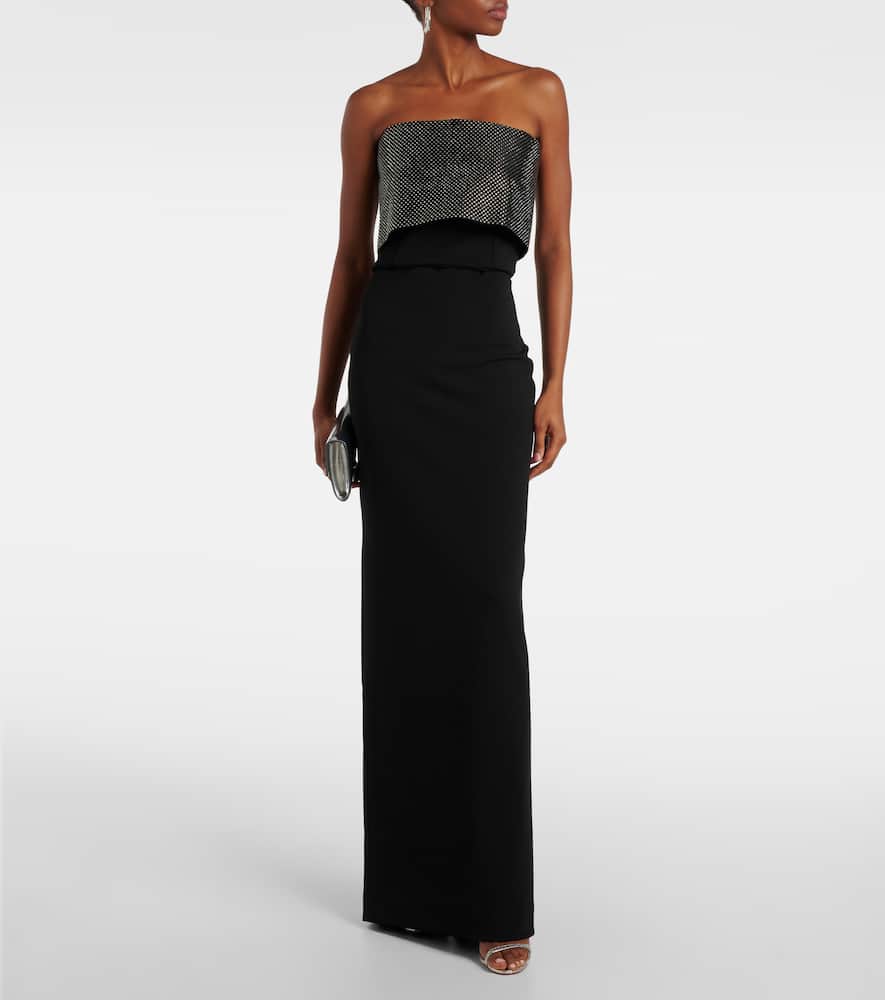 Solace London Brandi Embellished Gown In Black