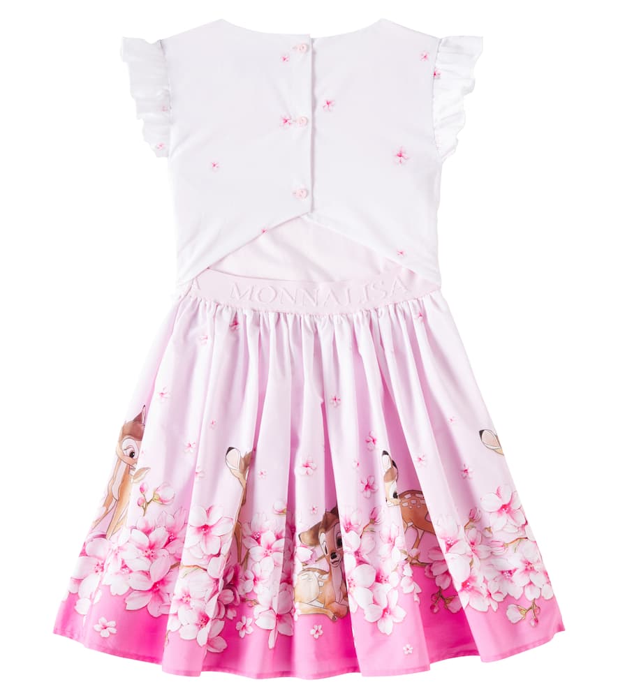 Monnalisa X Disney Bambi-print Dress In Pink