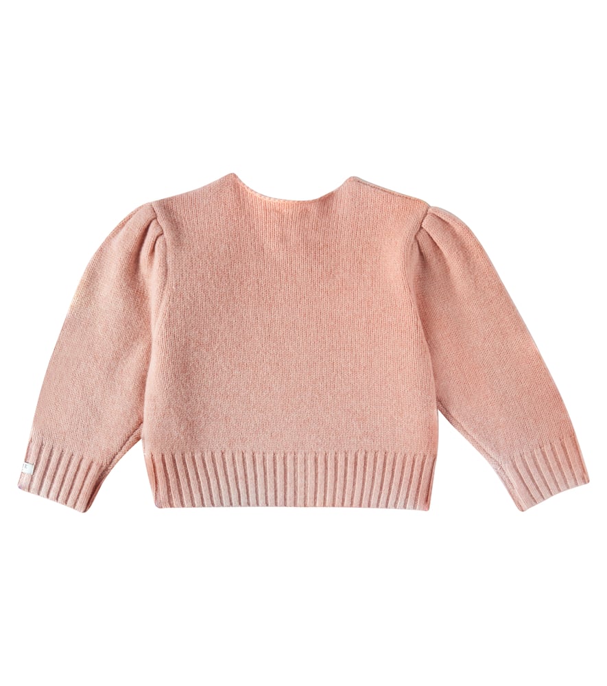 Donsje Baby Amynda Wool Cardigan In Pink