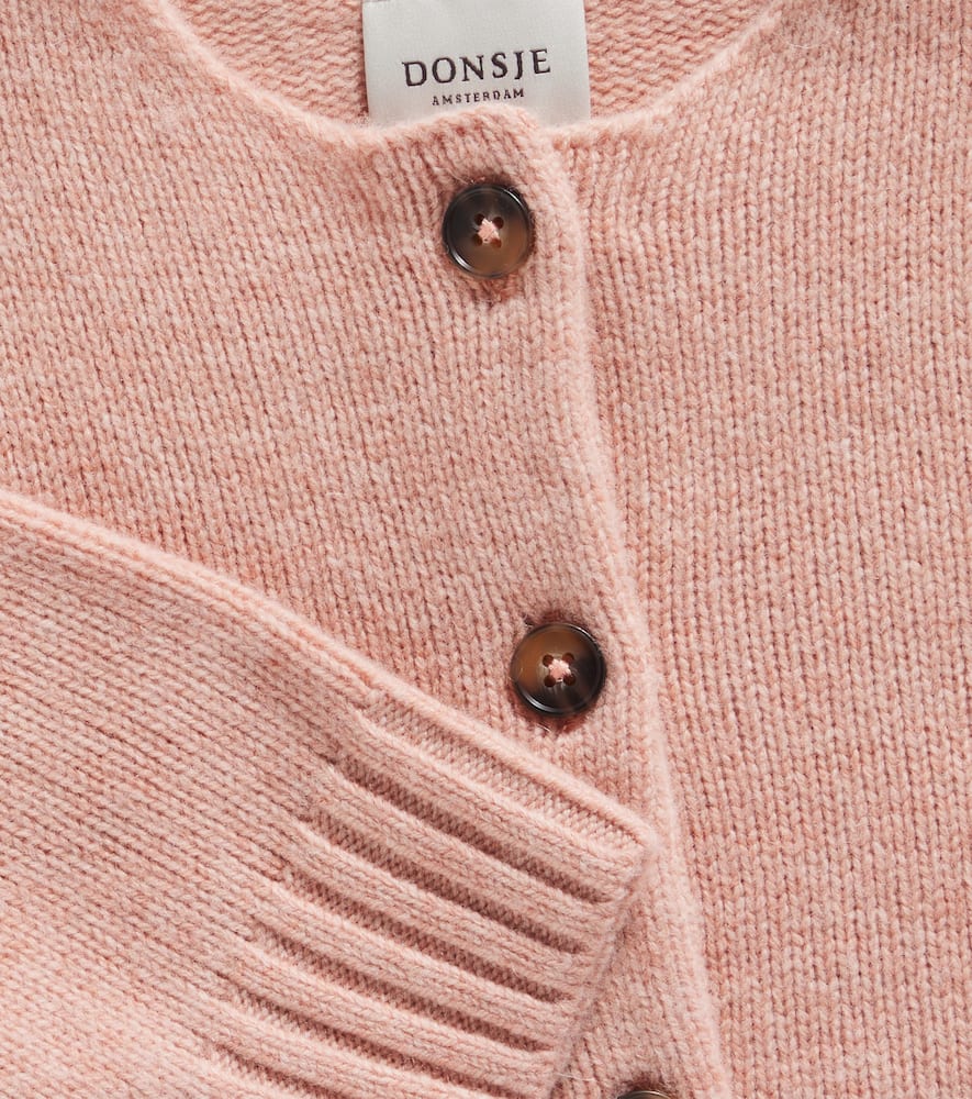 Donsje Baby Amynda Wool Cardigan In Pink