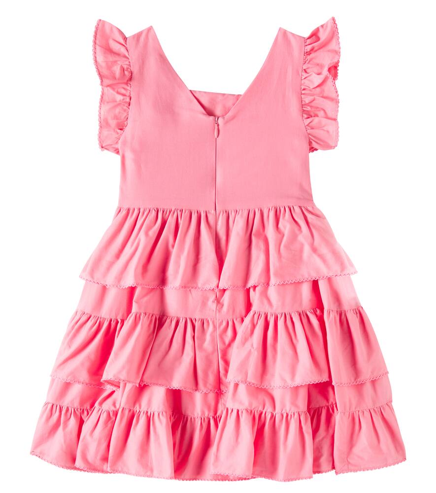 Patachou Ruffled Tiered Cotton Dress In Pink