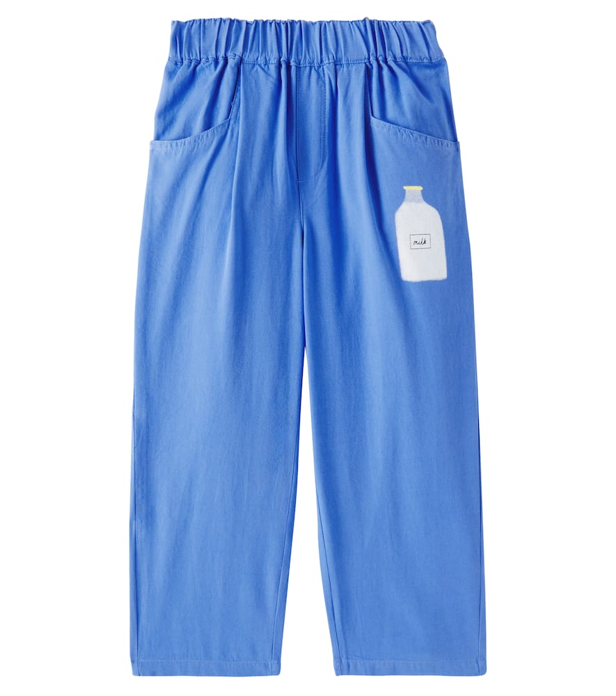 Jellymallow Milk Cotton Straight Pants In Blue