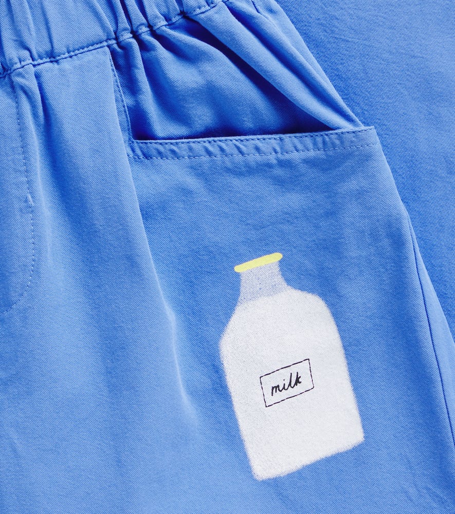 Jellymallow Milk Cotton Straight Pants In Blue