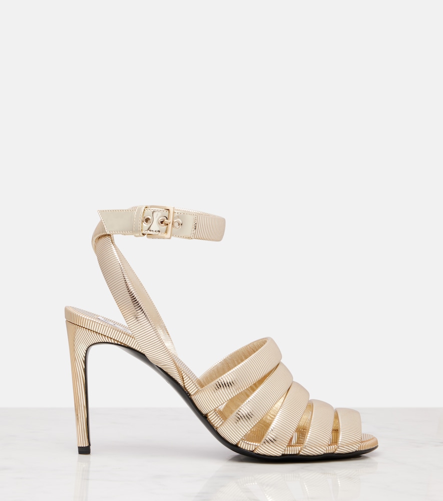  Alaia Alaïa Sandalen Strappy 90 Aus Metallic-leder 