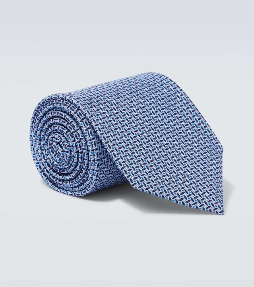 Printed silk tie