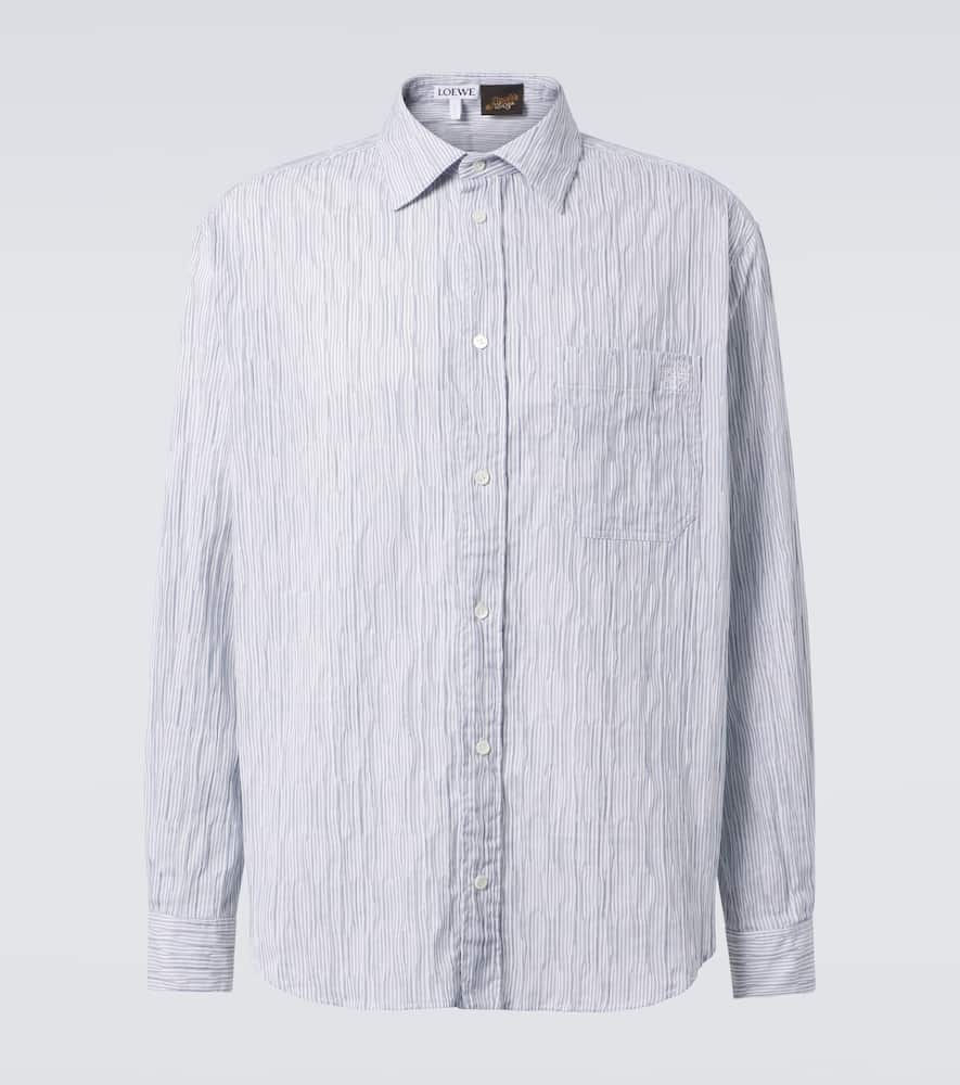Loewe Lapel Long Sleeve Shirt In Blue
