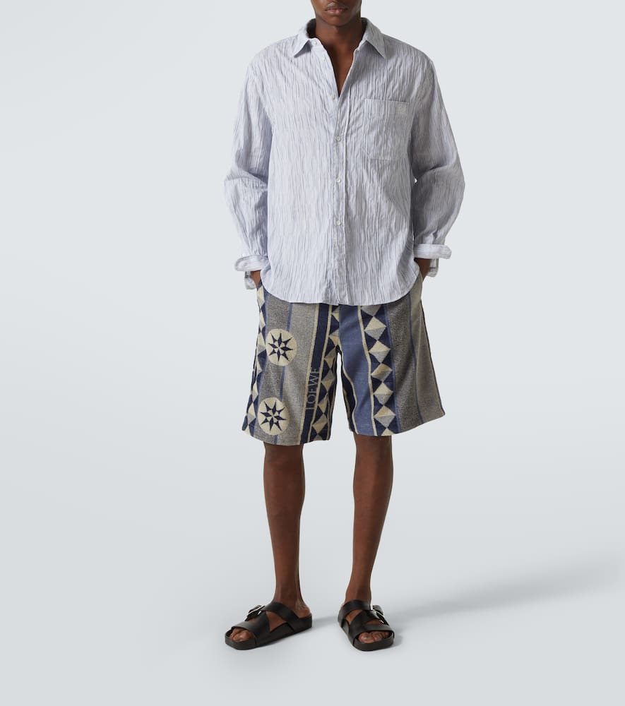 Loewe Lapel Long Sleeve Shirt In Blue