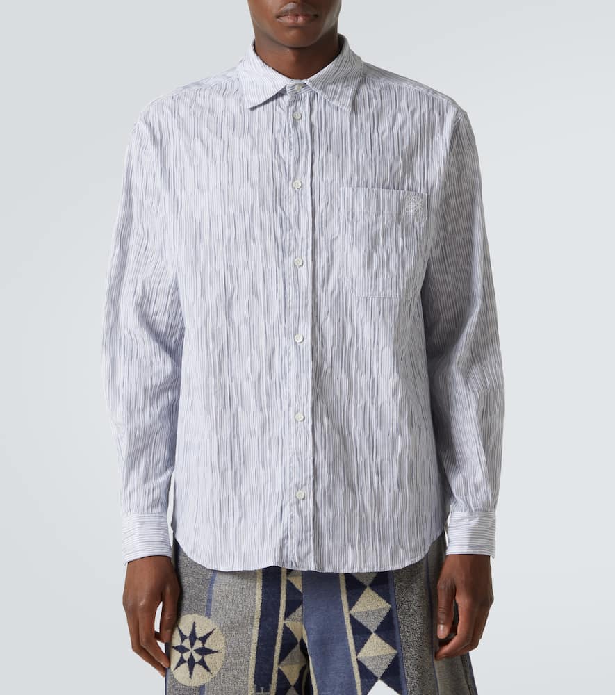 Loewe Lapel Long Sleeve Shirt In Blue