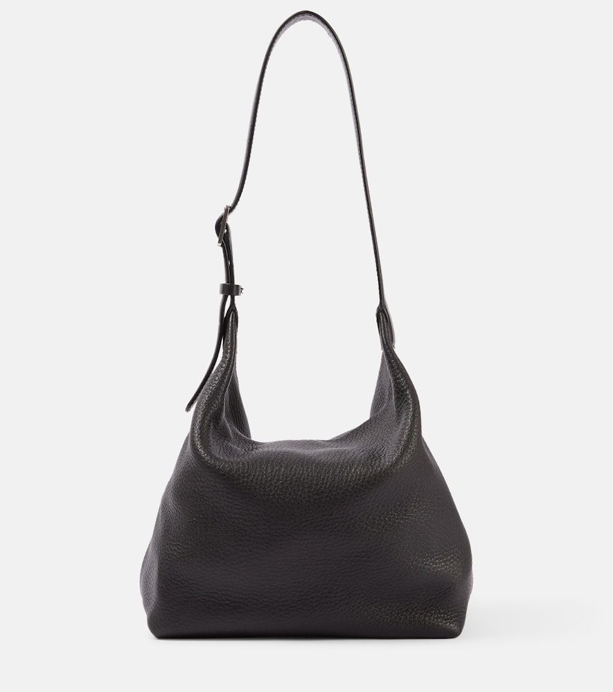 The Row Isa Leather Shoulder Bag In Black