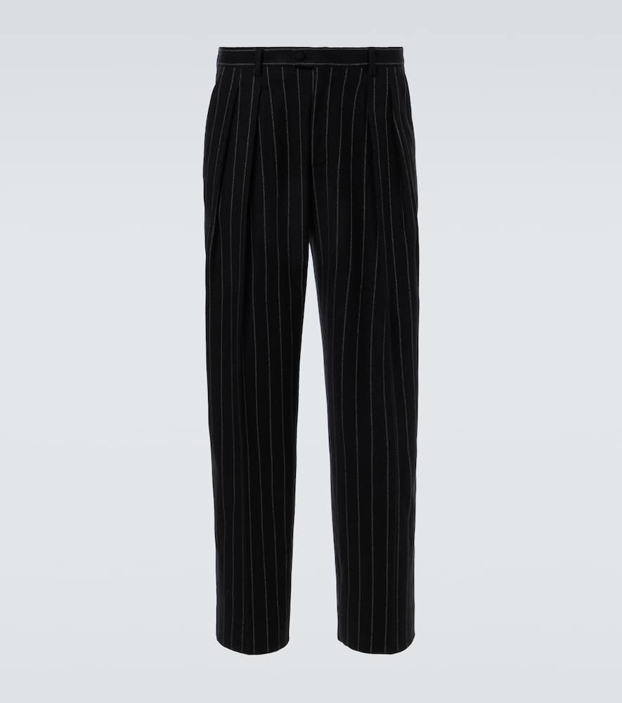 Dolce & Gabbana Pinstripe Wool-blend Suit Pants In Black
