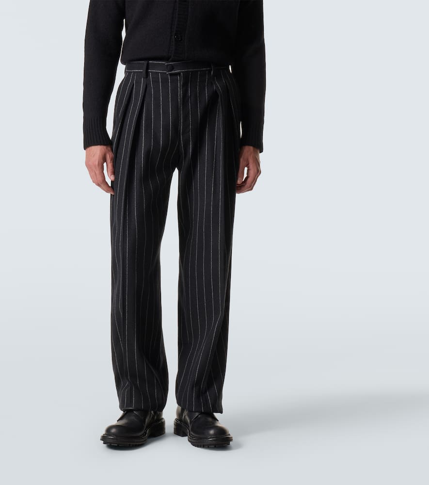Dolce & Gabbana Pinstripe Wool-blend Suit Pants In Black