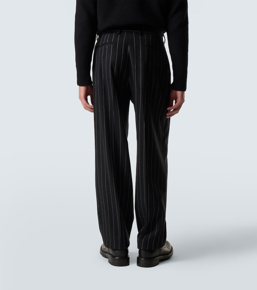 Dolce & Gabbana Pinstripe Wool-blend Suit Pants In Black