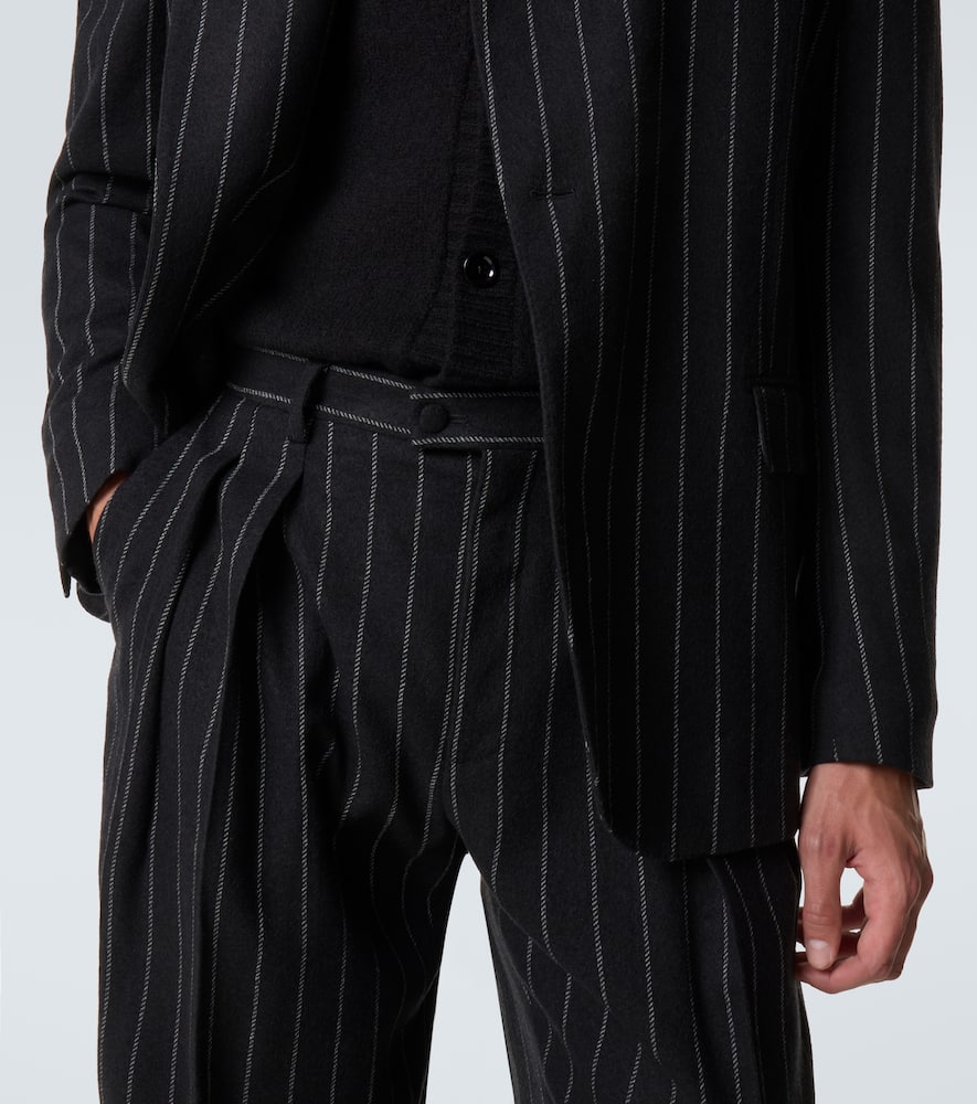Dolce & Gabbana Pinstripe Wool-blend Suit Pants In Black