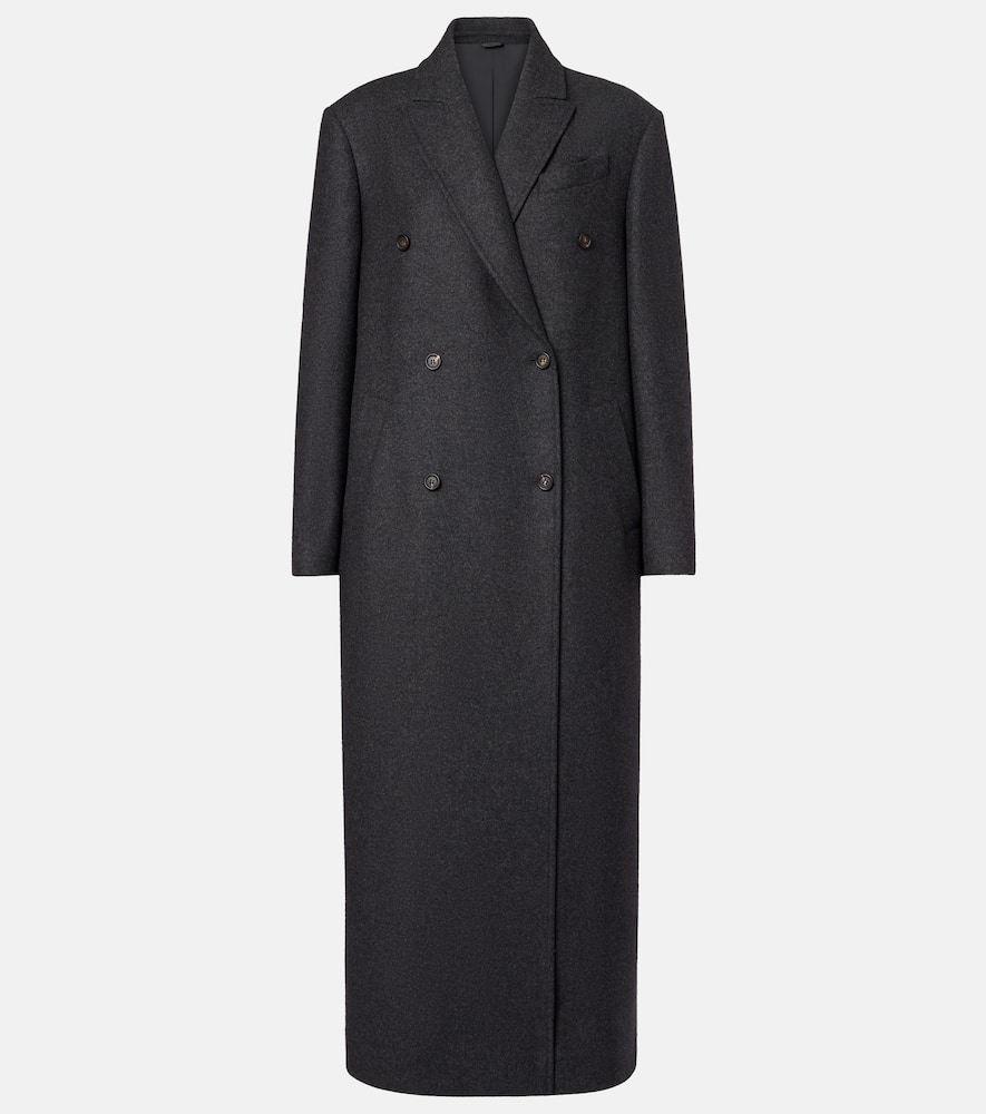 Double-breasted wool coat