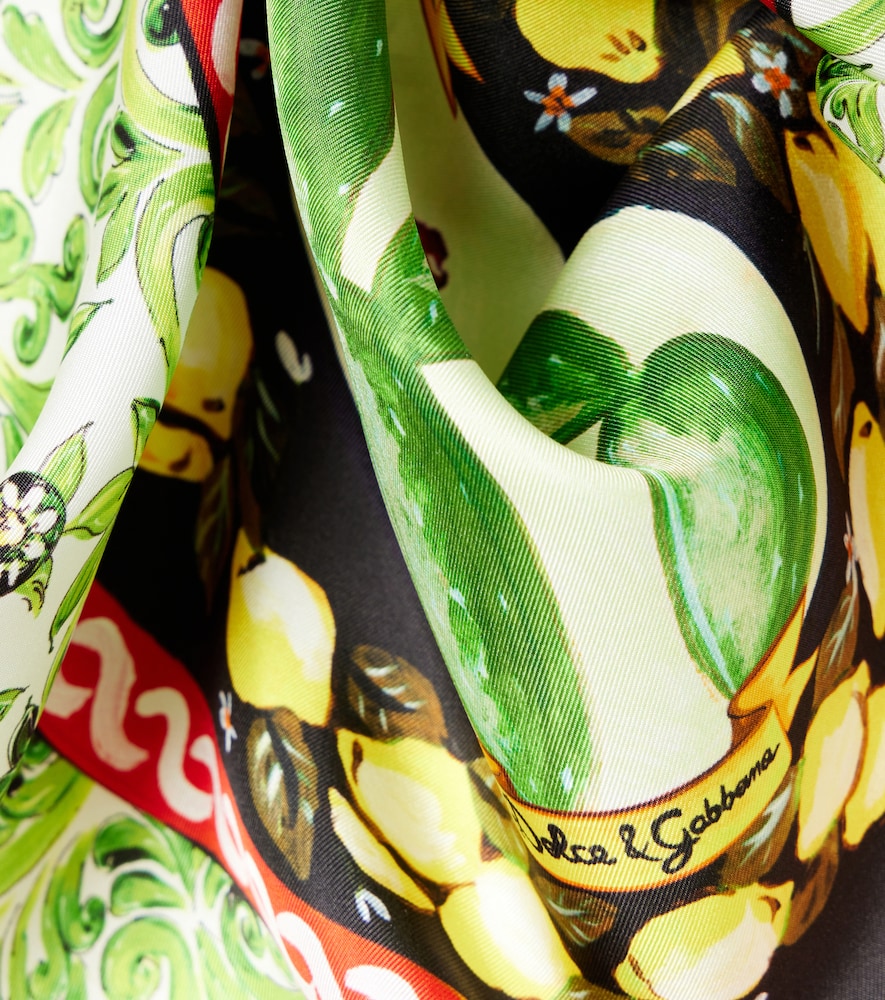  Dolce&gabbana Dolce&gabbana Printed Silk Twill Scarf 