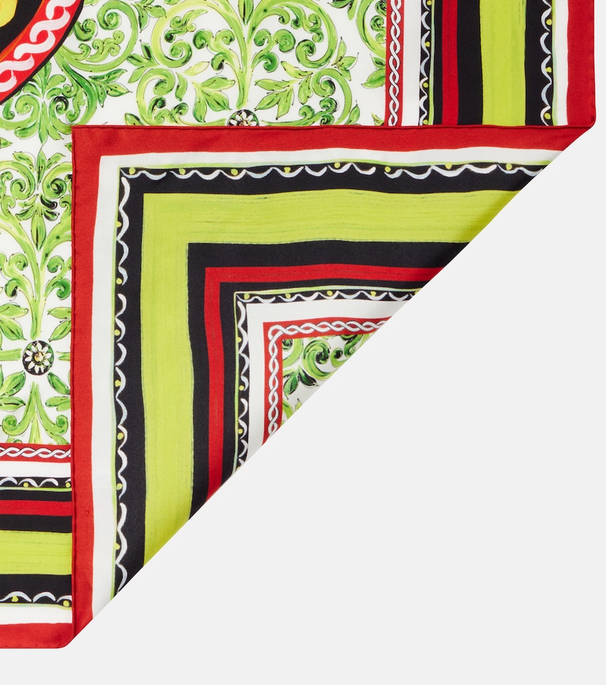  Dolce&gabbana Dolce&gabbana Printed Silk Twill Scarf 