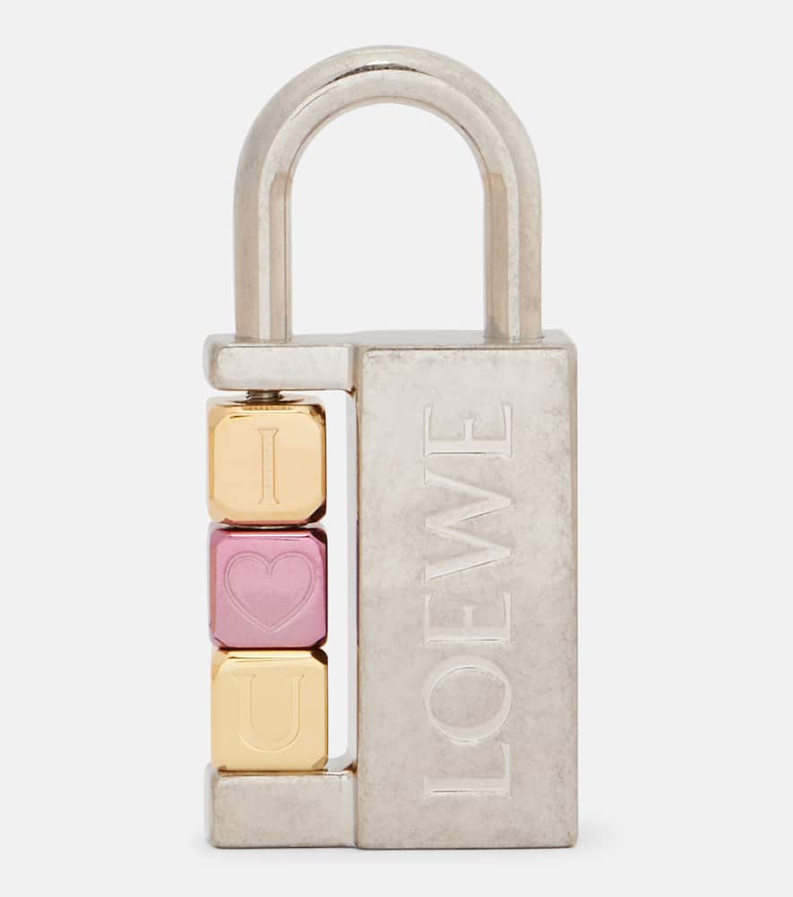 Padlock brass bag charm