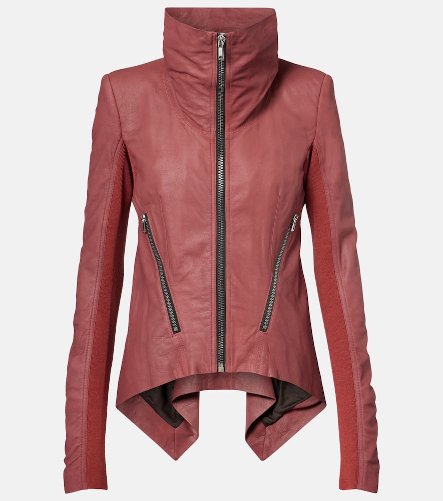 Rick Owens Leather Jacket In Red