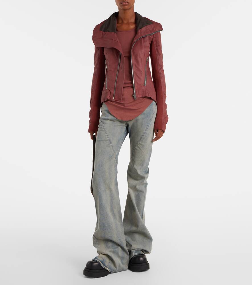 Rick Owens Leather Jacket In Red