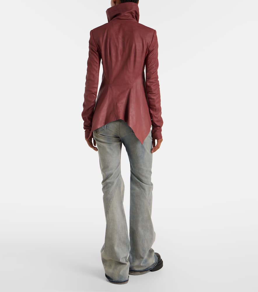 Rick Owens Leather Jacket In Red