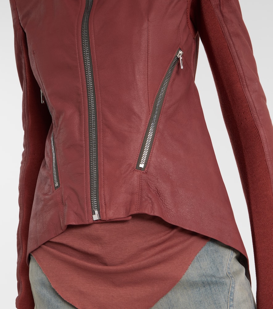 Rick Owens Leather Jacket In Red