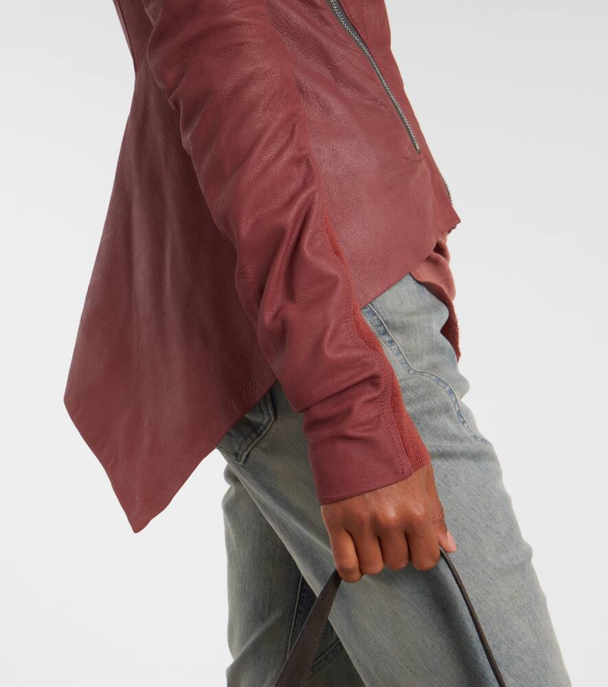 Rick Owens Leather Jacket In Red