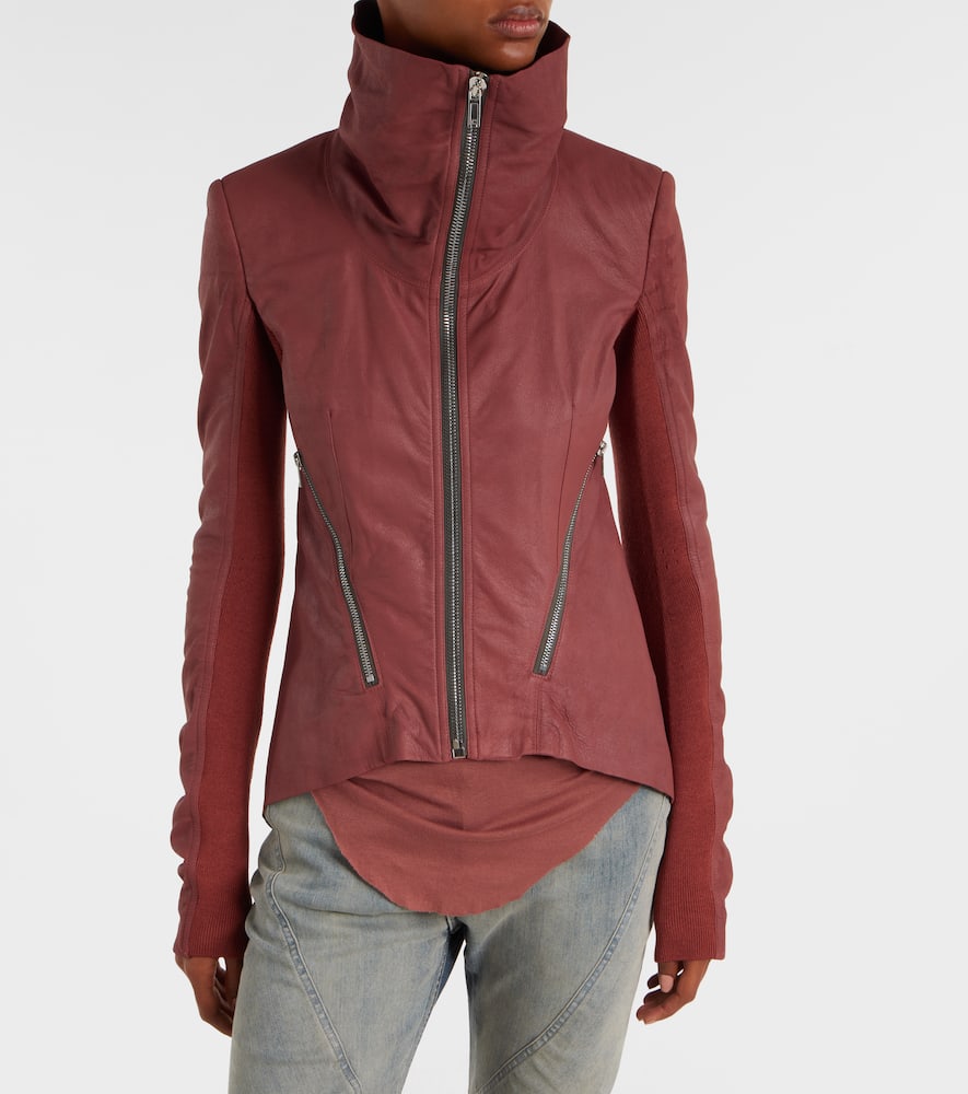 Rick Owens Leather Jacket In Red