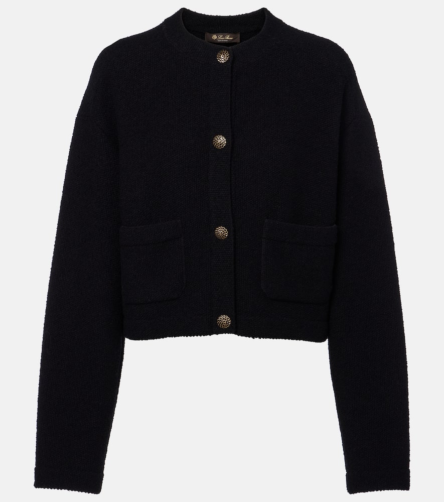 Cropped cotton and silk cardigan