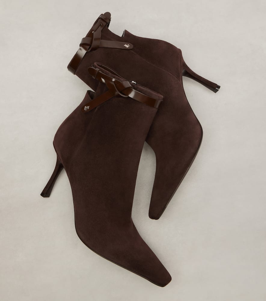 Jimmy Choo Camie 85 Suede Ankle Boots In Brown