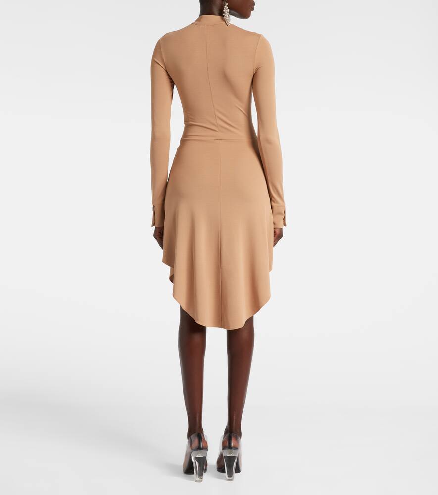Courrèges Biker Crêpe Jersey Minidress In Neutral