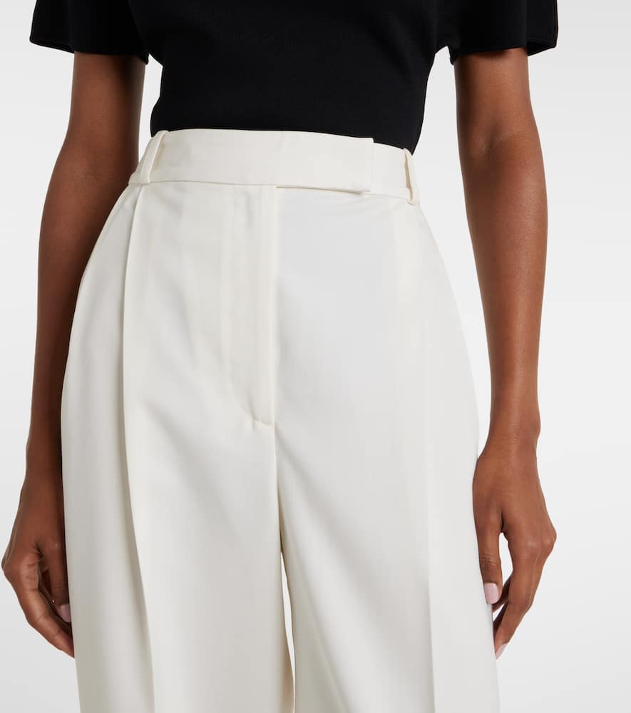 Rohe Róhe Wool-blend Wide-leg Pants In White