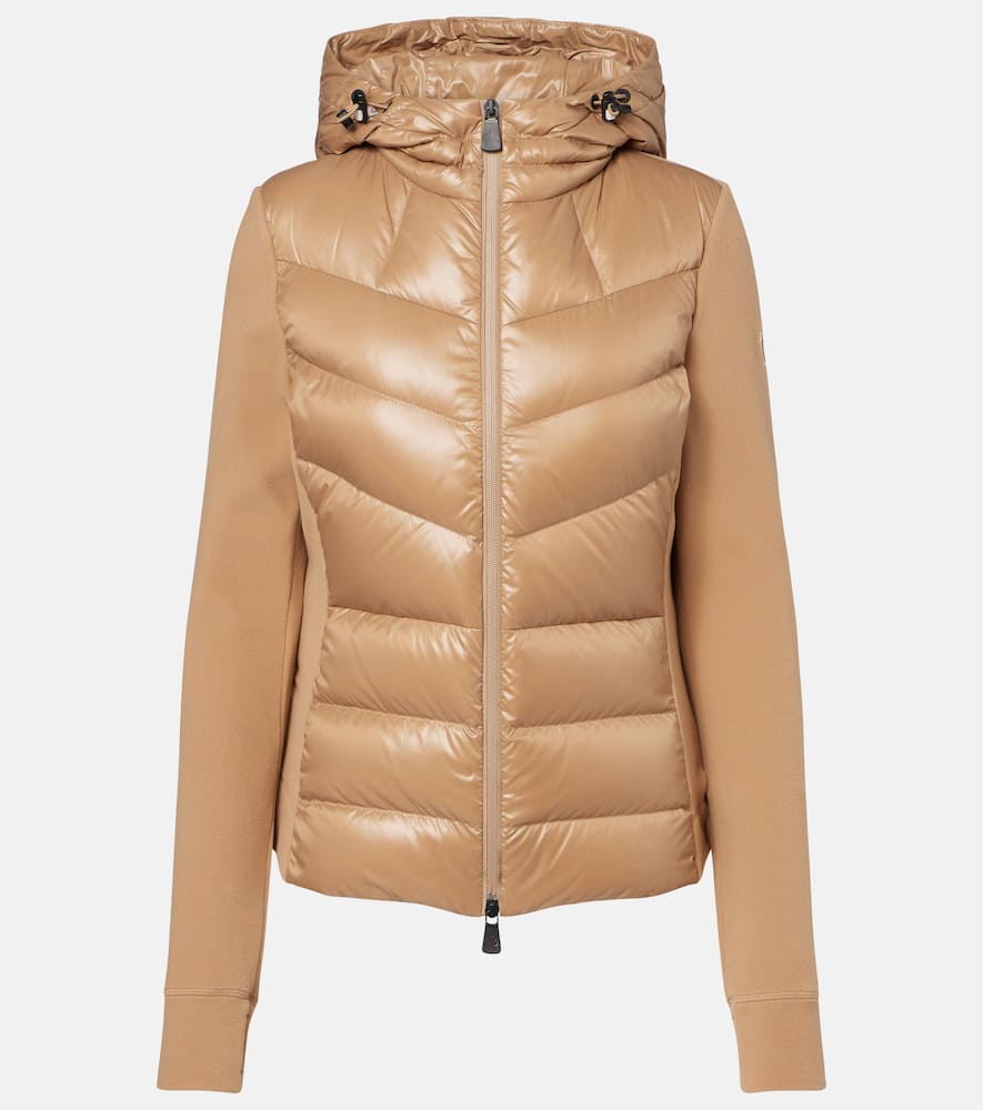 Moncler Down-paneled Jacket In Brown