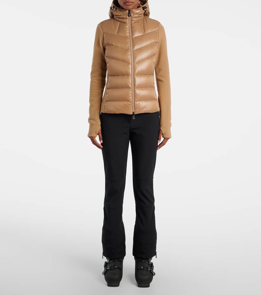 Moncler Zip-up Hooded Jacket In Brown