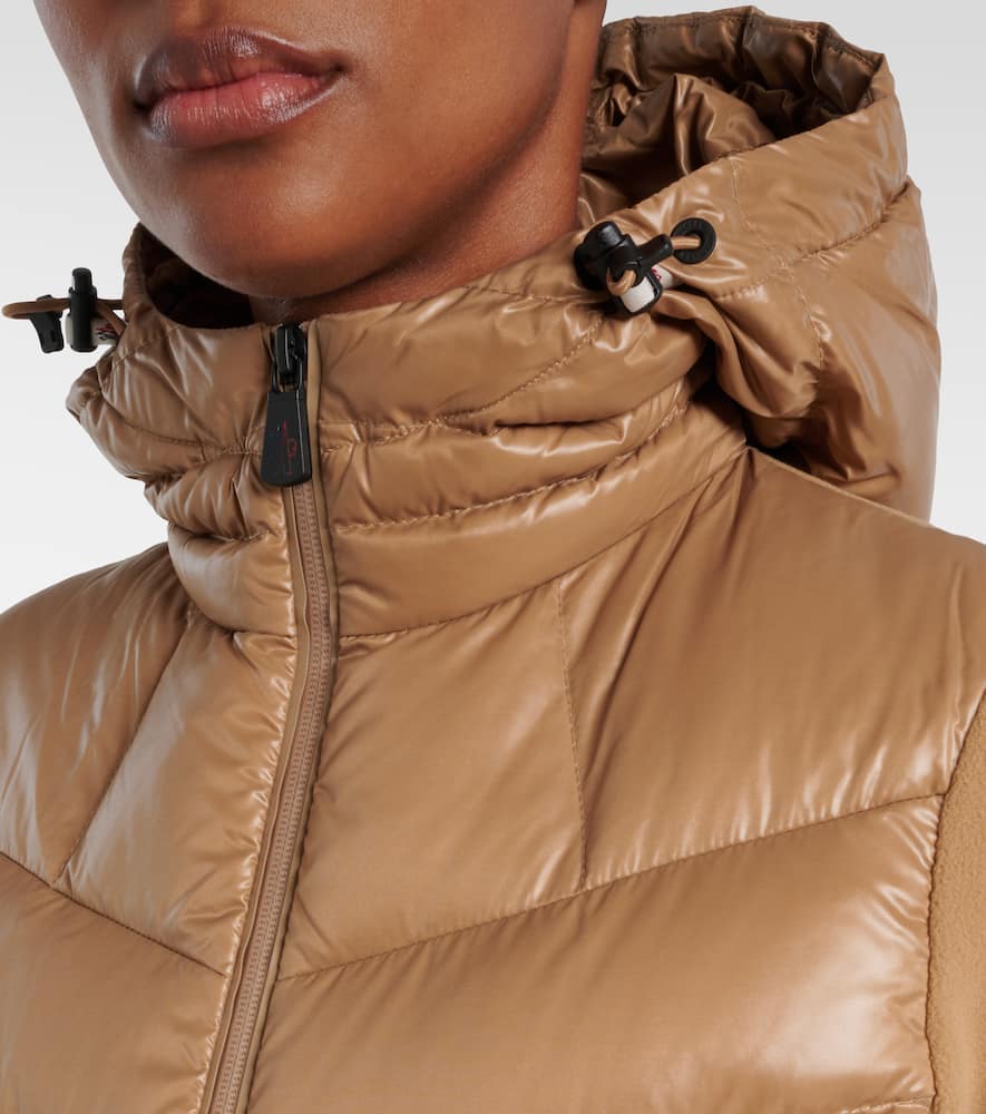 Moncler Zip-up Hooded Jacket In Brown