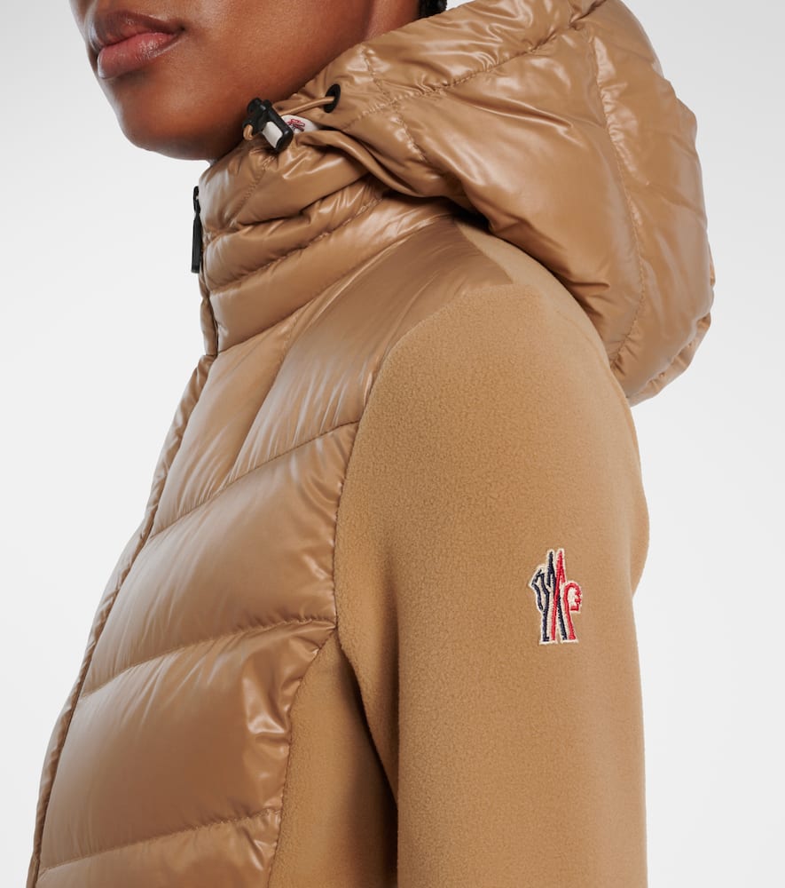 Moncler Zip-up Hooded Jacket In Brown