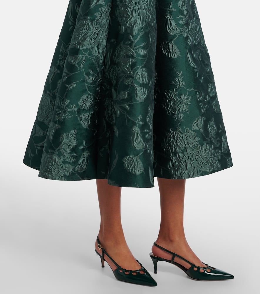 Emilia Wickstead Capucine Floral Cloqué Midi Dress In Green