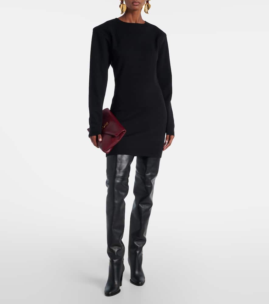 Saint Laurent Julia 85 Leather Over-the-knee Boots In Black
