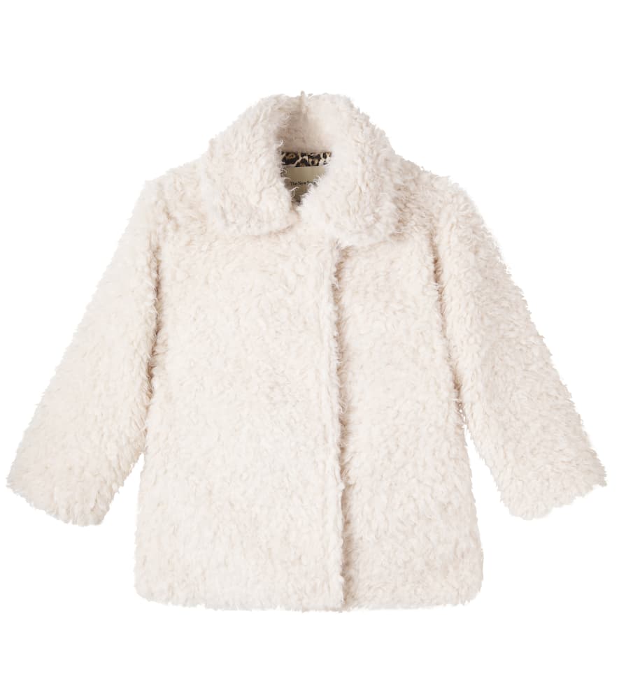 The New Society Ninette Faux Fur Coat In Gray