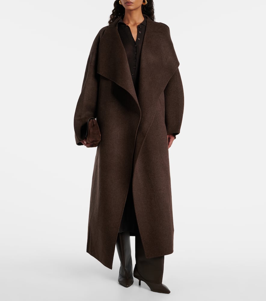 The Frankie Shop Leroy Wool-blend Coat In Brown