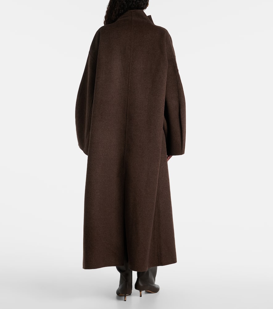 The Frankie Shop Leroy Wool-blend Coat In Brown