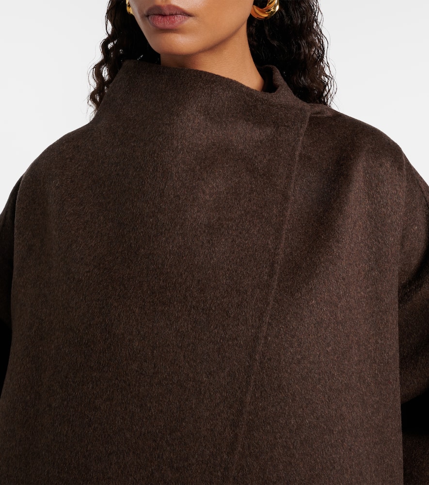 The Frankie Shop Leroy Wool-blend Coat In Brown