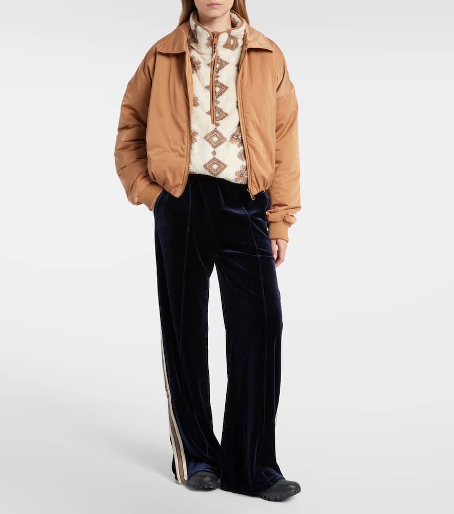 The Upside Harlow Printed Teddy Jacket In Neutral
