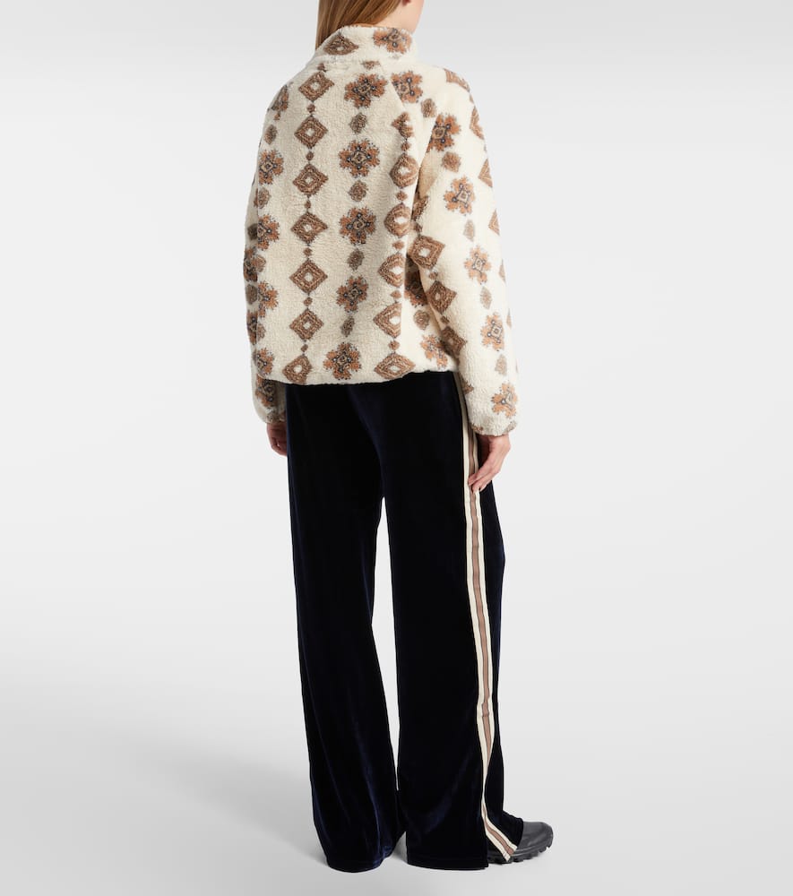 The Upside Harlow Printed Teddy Jacket In Neutral