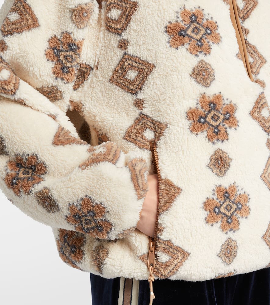 The Upside Harlow Printed Teddy Jacket In Neutral