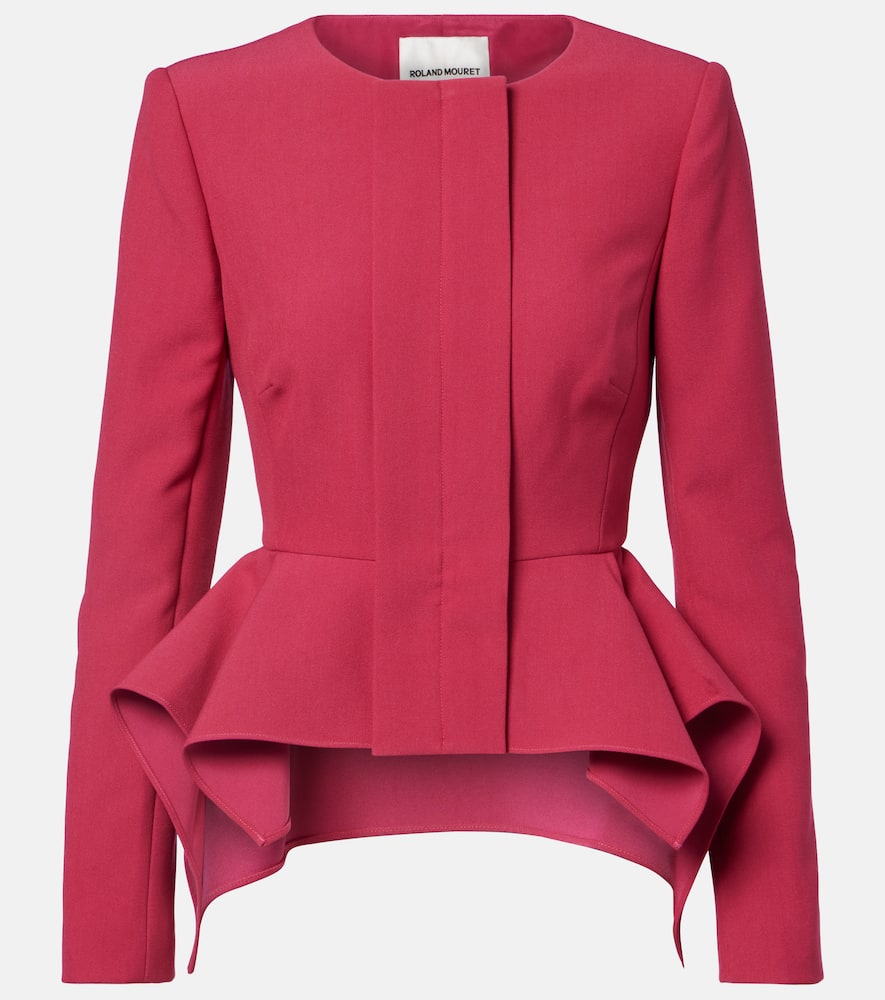 Roland Mouret Peplum Crêpe Jacket In Pink