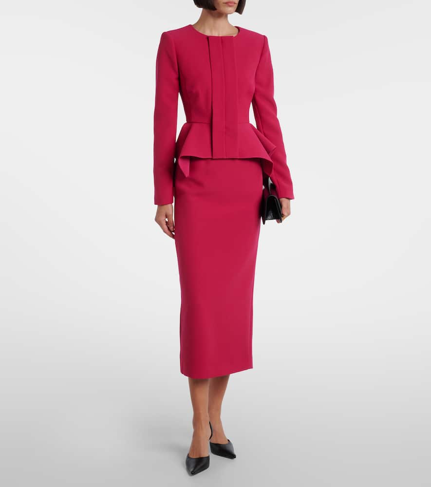 Roland Mouret Peplum Crêpe Jacket In Pink