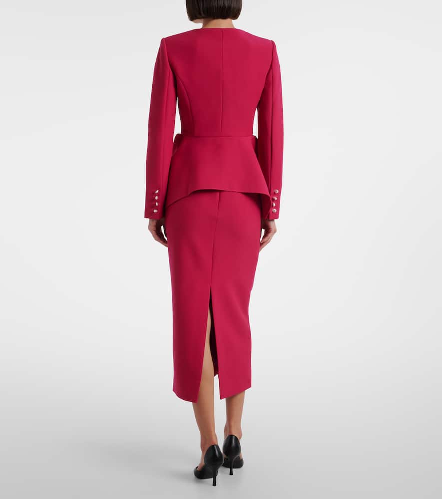 Roland Mouret Peplum Crêpe Jacket In Pink