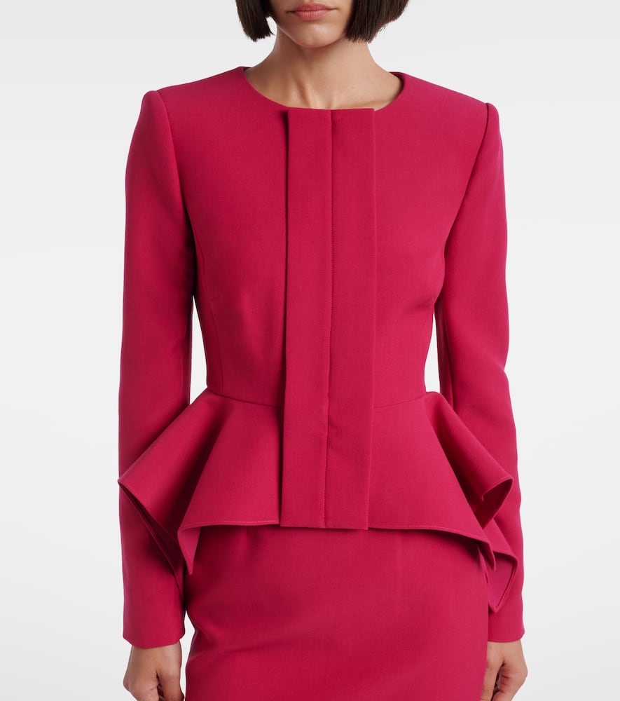 Roland Mouret Peplum Crêpe Jacket In Pink