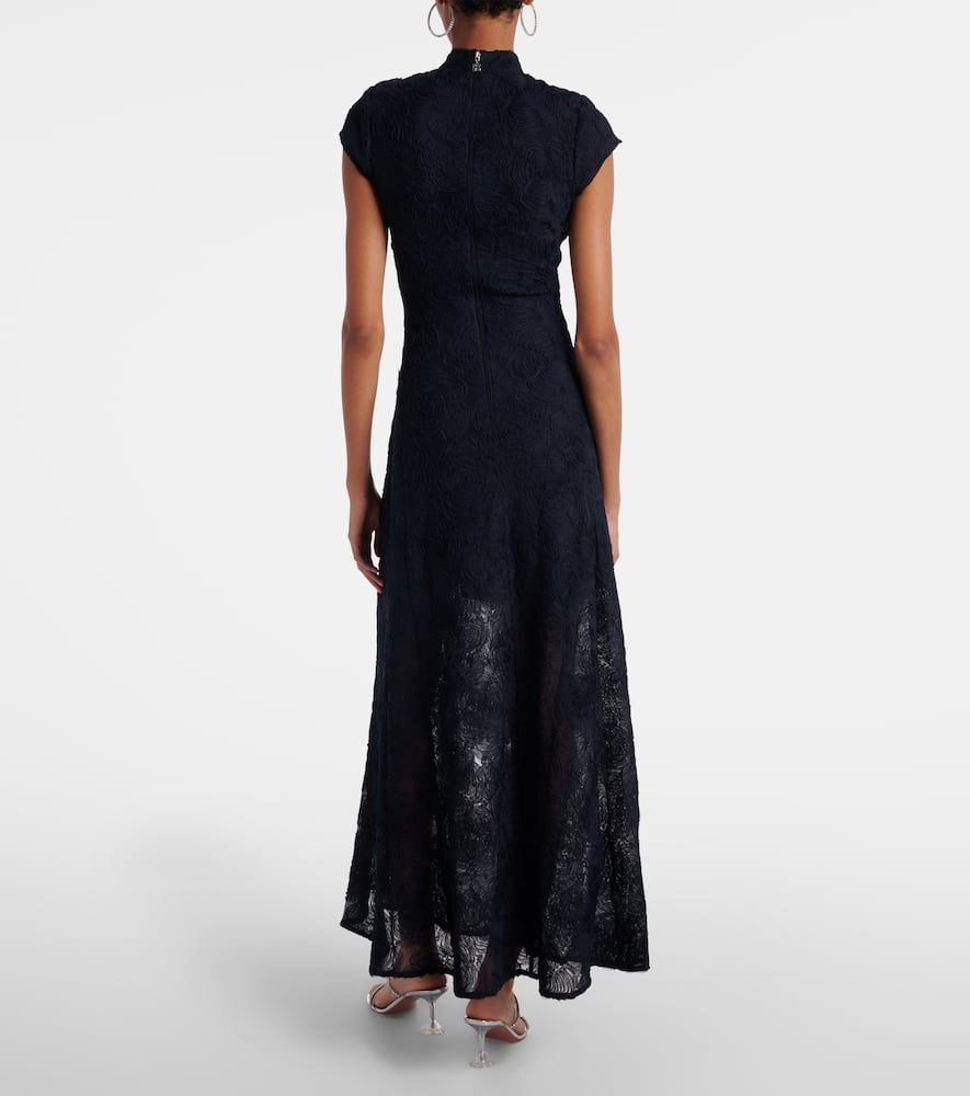 Rotate Birger Christensen Floral Mesh Gown In Blue