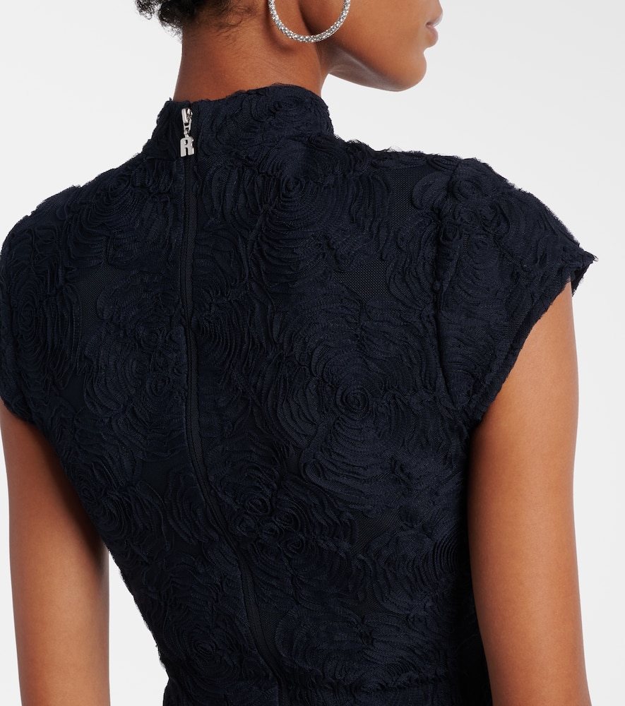 Rotate Birger Christensen Floral Mesh Gown In Blue